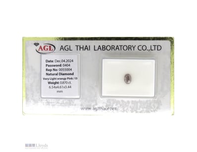 0.870CT CERTIFIED, NATURAL PINK DIAMOND     

Oval...