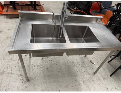 Stainless Strel Double Inlet Sink with High Sink M...