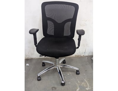 Office chair, netted backing, adjustable height, o...