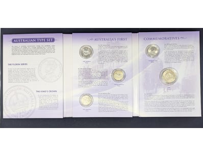 COMMEMORATIVE FLORIN & CROWN AUSTRALIAN TYPE SET
...