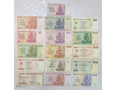 ZIMBABWE BANKNOTE COLLECTION. MORE THAN 90 BILLION...