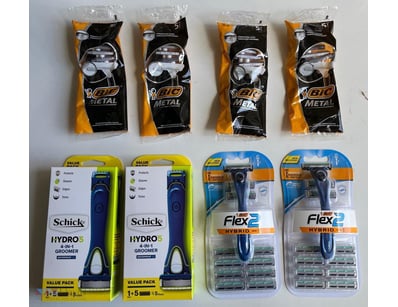Schick and Bic Shaver Sets, Includes 2 X Schick Hy...