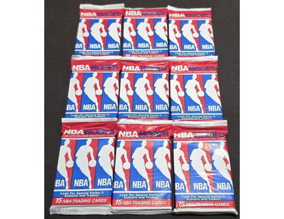 SET OF 9 NBA TRADING CARD PACKS, NBA HOOPS SERIES ...