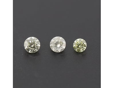 0.81CT TDW X 3, NATURAL FANCY YELLOW DIAMONDS     ...