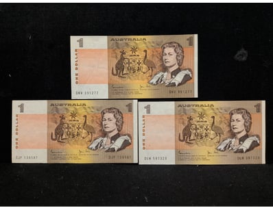 AUSTRALIAN ONE DOLLAR NOTES - POLYMER SERIES

Lo...