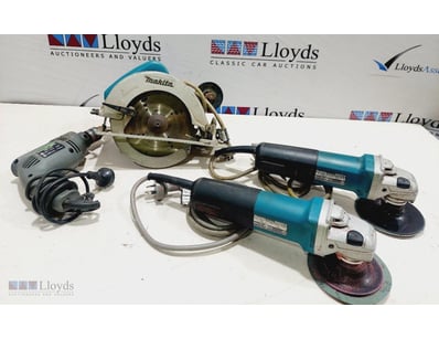 Assorted Makita tools including, Makita Angle Grin...