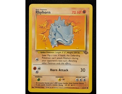 RHYHORN POKÉMON TRADING CARD - BASE SET #61/64

...