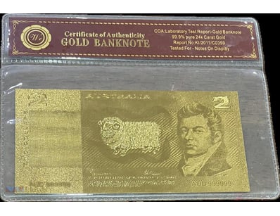 AUSTRALIA $2- DOLLAR 24K GOLD PLATED-AUSTRALIAN RE...