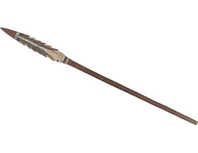 INDIGENOUS AUSTRALIAN CEREMONIAL SPEAR WITH FEATHE...