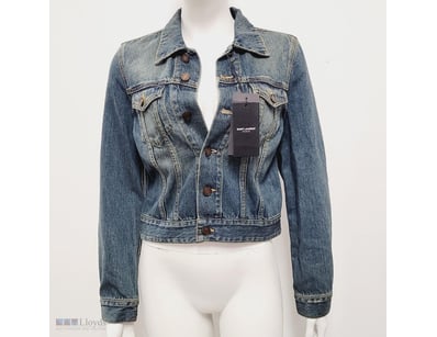 SAINT LAURENT CLASSIC DENIM JACKET IN DEEP VINTAGE...