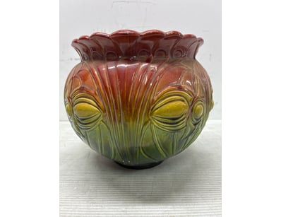 Exceptional Art Nouveau ceramic vessel featuring a...