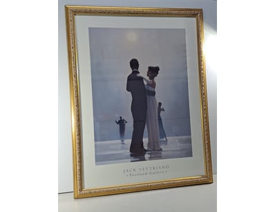 Print, framed depicting "Dance me to the end of lo...
