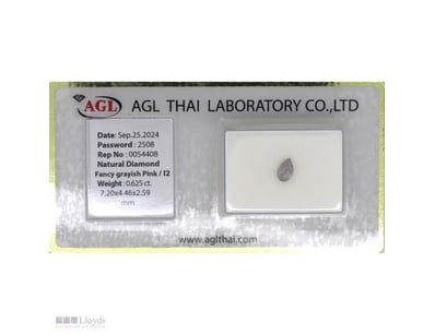 0.625CT CERTIFIED, NATURAL FANCY PINK DIAMOND     ...