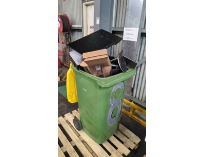 Bin Full Of Assorted Monitors, Screens, Record Pla...