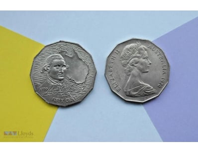 AUSTRALIAN 1970 CAPTAIN COOK 50 CENT MINT COIN, UN...