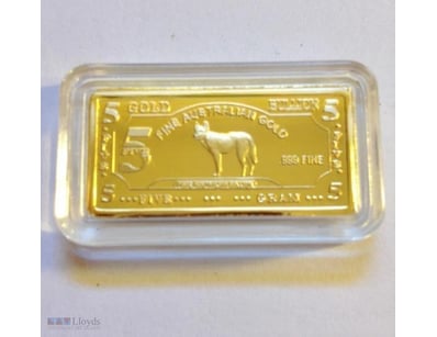 5 GRAM AWESOME "DINGO" INGOT FINISHED IN 999 FINE ...