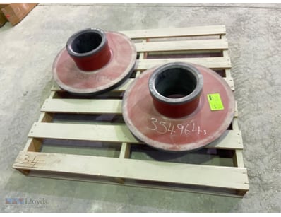 Unused Pair of industrial cast iron pump impeller ...