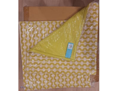 New mustard yellow & cream cushion covers approx. ...