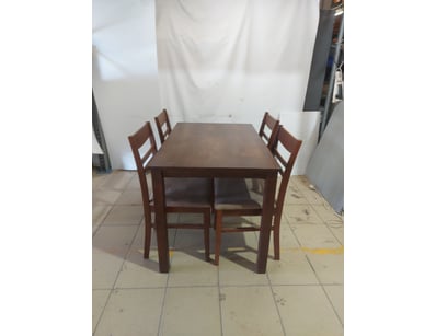 Timber dining suite comprising one rectangular tab...