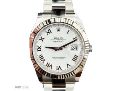 ROLEX DATEJUST 41 ROLESOR 126334 WHITE ROMAN DIAL ...