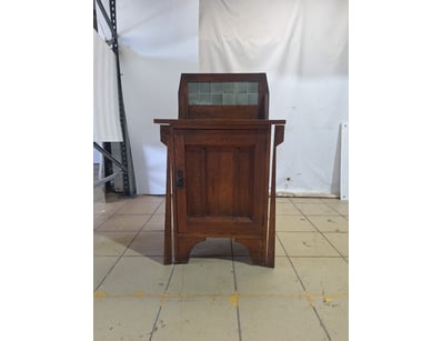 Oak cabinet with tiled top, tiles are loose, Both ...