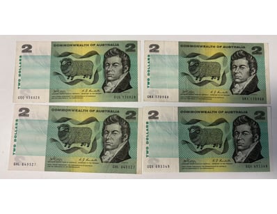 AUSTRALIAN $2 BANKNOTES, R83 (VF)

CV: $15 EACH...