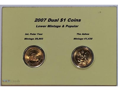 2007  DUAL $1 COINS  LOWER MINTAGE & POPULAR $1 IN...