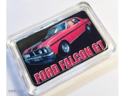 FORD FALCON GT" COLOUR PRINTED HGE 999 24K GOLD PL...