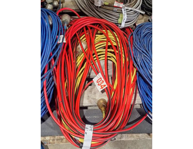 240V Leads, Black And Red, Yellow, 3 x 20m Cables ...