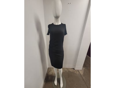 BRUNELLO CUCINELLI BLACK SHORT-SLEEVE RUCHED DRESS...