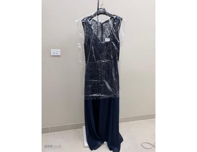 NAVY LACE BODICE EVENING GOWN

Item Size: Height: ...