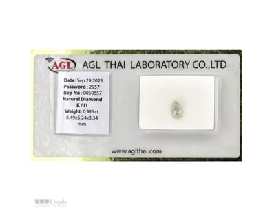 0.985CT CERTIFIED, NATURAL DIAMOND     

Pear Bril...