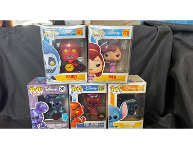 LOT OF 6 DISNEY FUNKO POP VINYL FIGURES - HADES, M...