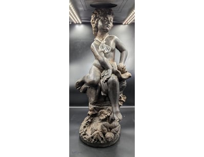 BRONZE STATUE WITH CRYSTAL ORNAMENTS

Item Size: H...
