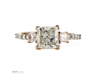 14K ROSE GOLD AND DIAMOND, TRILOGY RING.      

Th...
