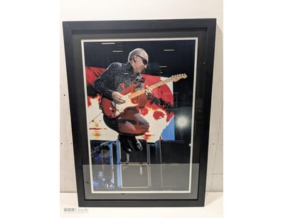 FRAMED CONCERT PHOTOGRAPH - GUITARIST PERFORMANCE,...