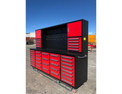 Unused 40 Drawer Work Bench Cabinet, new 3 part sl...