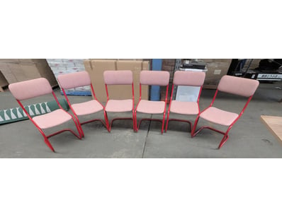 Strut Dining Chairs in Rose,upholstered seats and ...