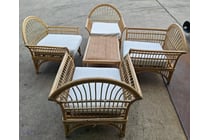 Rattan Lounge Setting - 5-Piece - Armchairs,