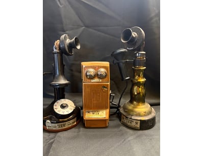 VINTAGE JIM BEAM TELEPHONE NOVELTY DECANTERS - COL...