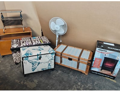 Furniture, inclduing storage chests, magazine hold...
