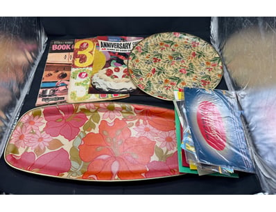 VINTAGE DINNERWARE COLLECTION WITH COOKBOOKS, VINT...
