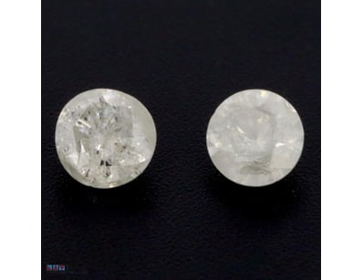1.89CT TDW X 2, NATURAL FANCY GREY/YELLOW DIAMONDS...