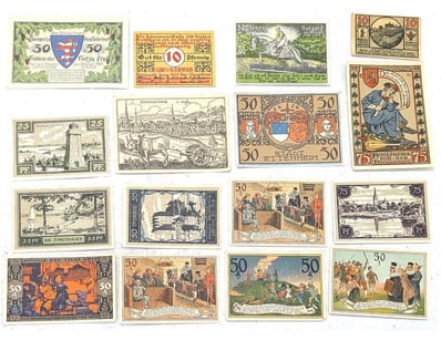 COLLECTION OF EARLY 1920S GERMANY NOTGELD EMERGENC...