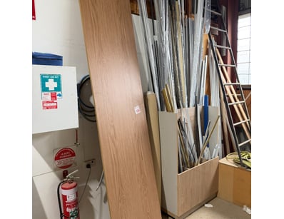 Lot of flooring and building materials storage col...