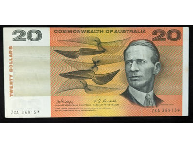 1968 AUSTRALIAN TWENTY DOLLAR STAR BANKNOTE SIGNED...