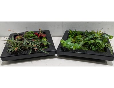 RRP $140.00 - Set of black square planters featuri...
