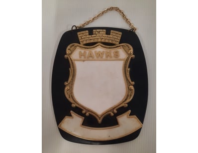 HAWKS HERALDIC PLAQUE WITH CHAIN

Item Size: Heigh...