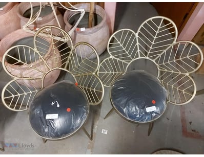 Pair of contemporary leaf-back dining chairs featu...