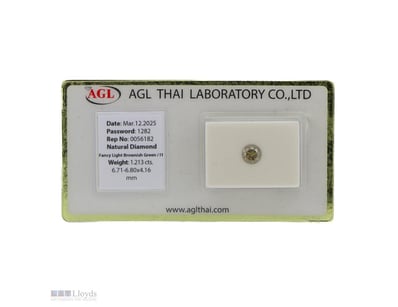 1.213CT CERTIFIED, NATURAL BROWN/GREEN DIAMOND    ...